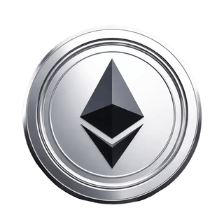 Elemento gráfico com a moeda Ethereum (ETH) flutuando